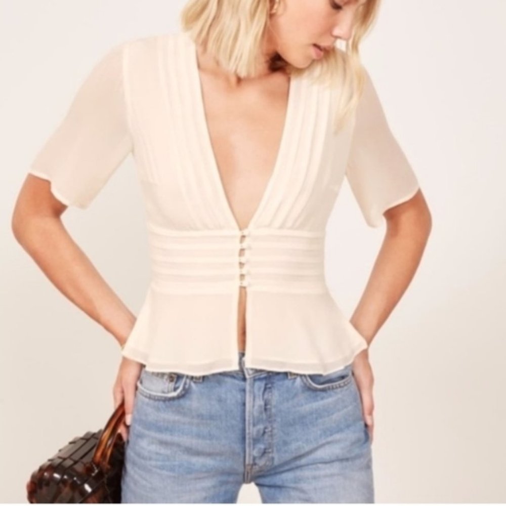 New Small Reformation Noah Ivory Top